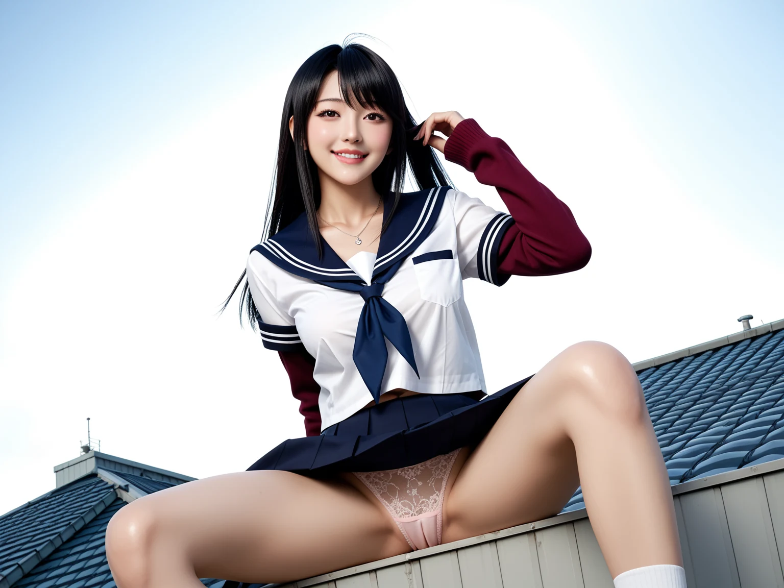 Hot: Uniform Schoolgirl Rooftop Seduction — Free AI Porn 31 Pics (18+) 6/31