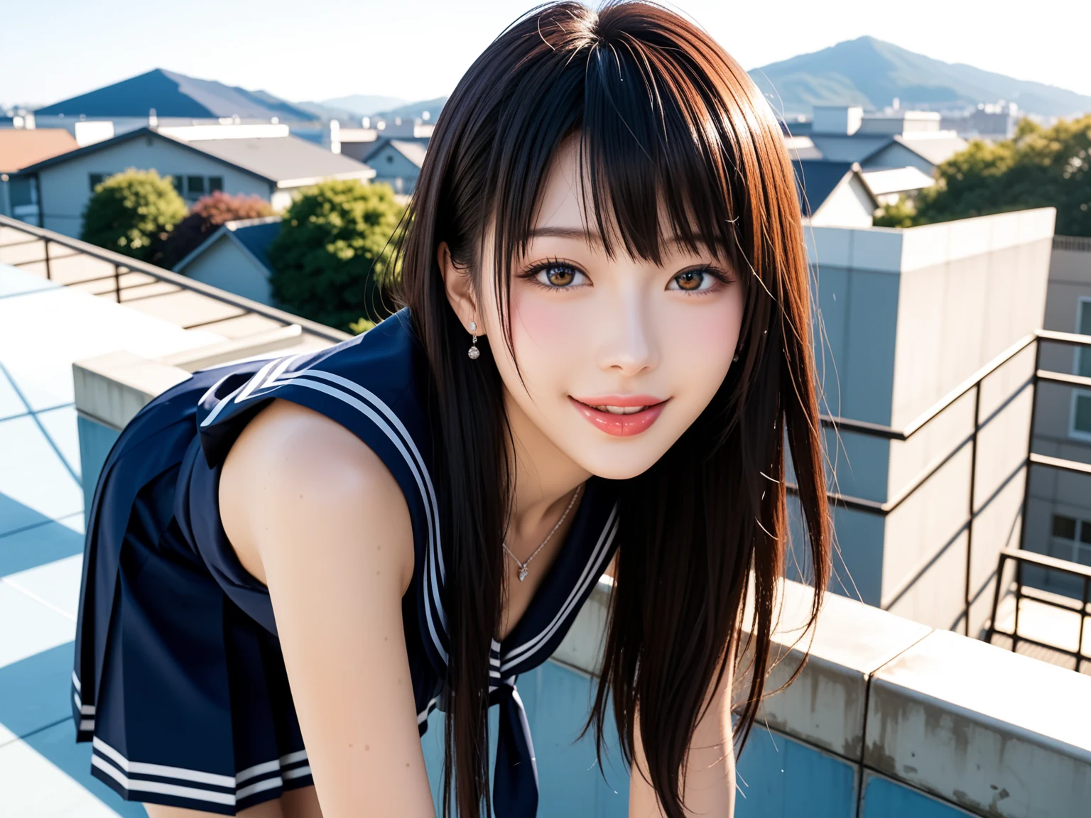 Hot: Uniform Schoolgirl Rooftop Seduction — Free AI Porn 31 Pics (18+) 8/31