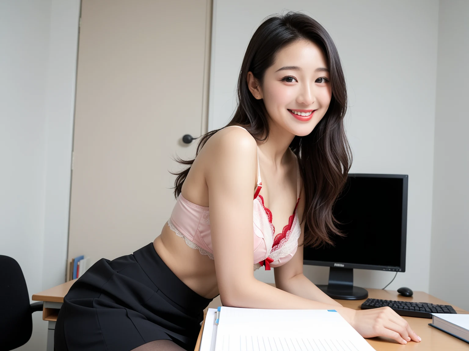 So Hot: Office Receptionist in Black Pantyhose Seduces You — Free AI Porn 22 Pics (18+) 9/22
