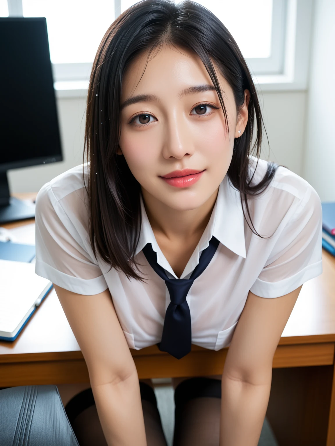 So Hot: Office Receptionist in Black Pantyhose Seduces You — Free AI Porn 22 Pics (18+) 20/22