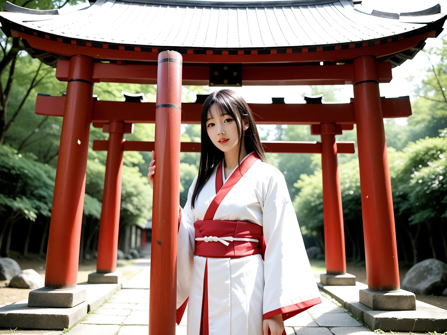 Can't Look Away: Long Black Hair Shrine Maiden Undressing at a Shrine — Free AI Porn 27 Pics (18+) 3/27