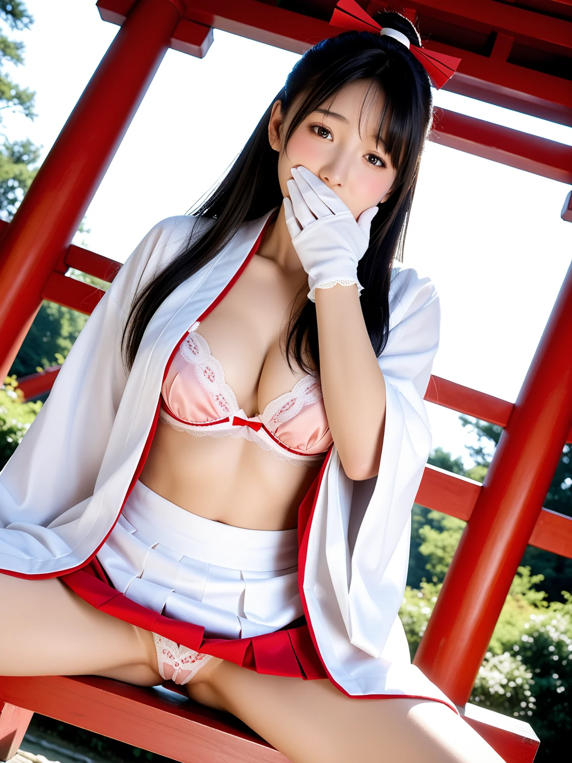 Can't Look Away: Long Black Hair Shrine Maiden Undressing at a Shrine — Free AI Porn 27 Pics (18+) 13/27