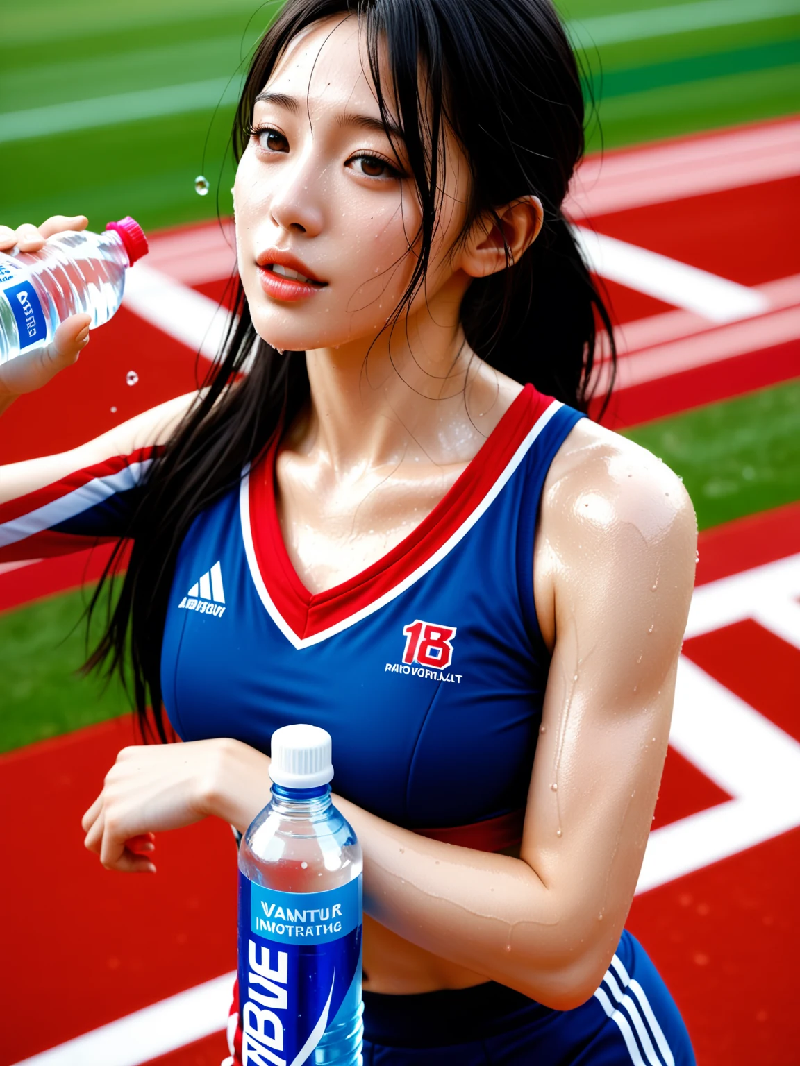 汗がエロい｜陸上美女の練習後の校庭誘惑｜無料AIエロ画像22枚 6/22